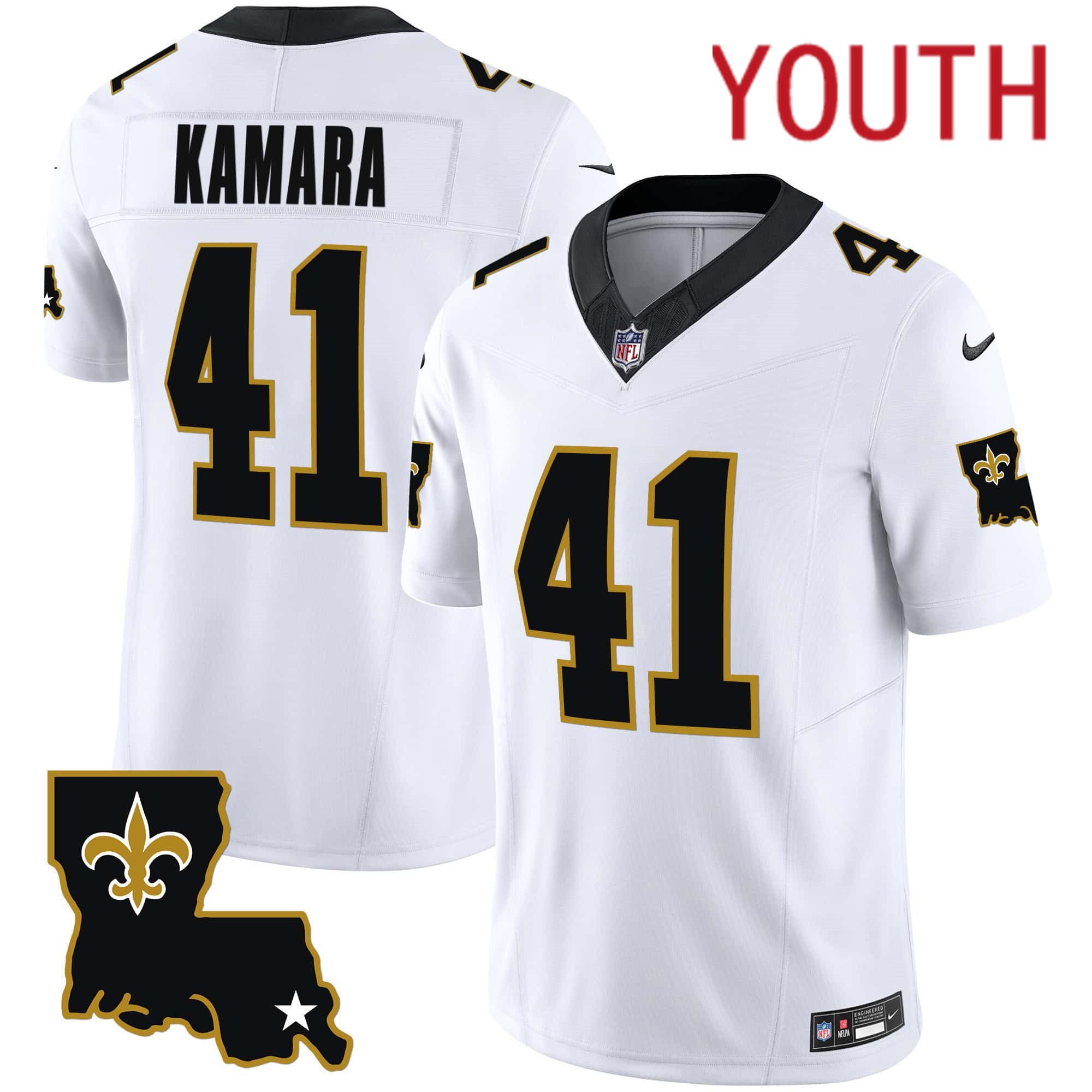 Youth New Orleans Saints #41 Kamara White 2024 Nike 1987 Legacy Vapor Limited NFL Jersey->youth nfl jersey->Youth Jersey